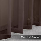 Brown Sheer Curtains 108 Inches Long, Light Filtering Semi Transparent - Image 5