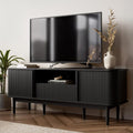 MAISONARIA 63" Black TV Stand, Fluted Entertainment Center by MAISONARIA