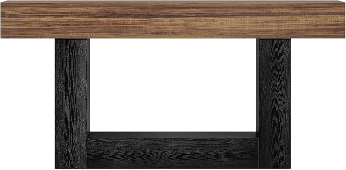 Tribesigns 63-Inch Long Console Table, 2-Tier Entryway Table Sofa Table - Image 9
