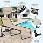 GYMAX Lounge Chair for Outside, 440lbs 27” Oversize Folding Beach Tanning - Image 7