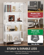 Display Cabinet with Glass Doors, 4-Tier Curio Cabinet, Adjustable Shelves - Image 7