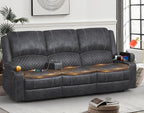 Yolsali Velvet Fabric Recliner Sofa, 3 Seater Manual Reclining Sofa by SavortheHappyMoments