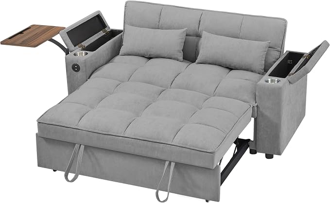 Auvsoce 65'' Convertible Sleeper Sofa Bed - Image 6