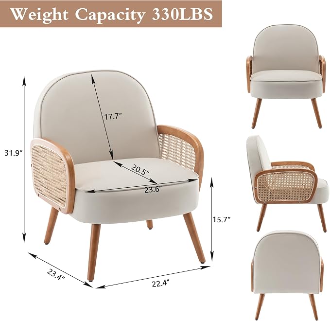 Aklaus Mid Century Modern Accent Chair Armchair - Image 2