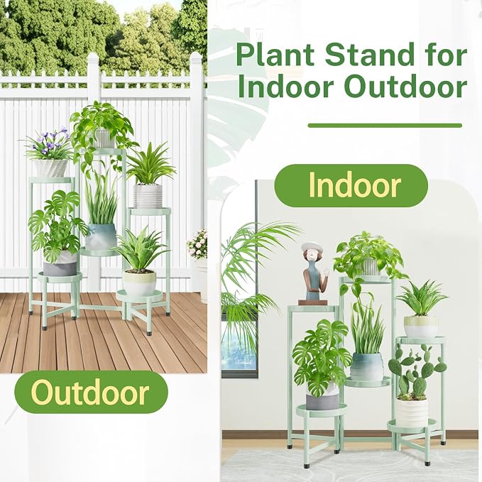 iDavosic.ly Plant Stand Indoor Outdoor, 6 Tier Corner Metal Flower Display - Image 6