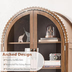 Arched Display Cabinet with Acrylic Glass Doors, 70.9'' Tall Curio Cabinet with - Image 5
