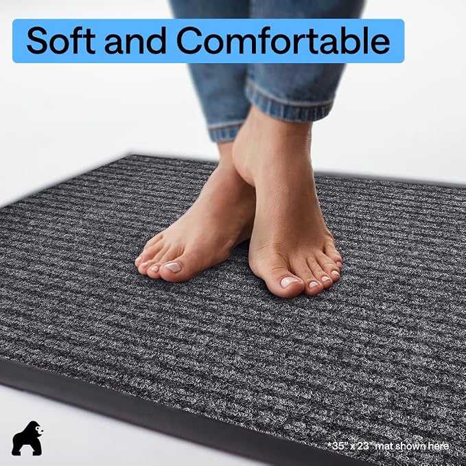 GORILLA GRIP Waterproof Traffic Guard Door Mat, 35x23 2 Pack Indoor Outdoor - Image 8