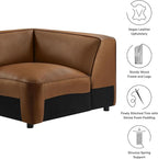 Modway Auren Vegan Leather Corner Modular Chair in Coffee - Image 4