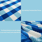 PU MEI Sherpa Blanket Twin Plaid Thick Bed Blanket, 90”*80” Super Soft Flannel - Image 3