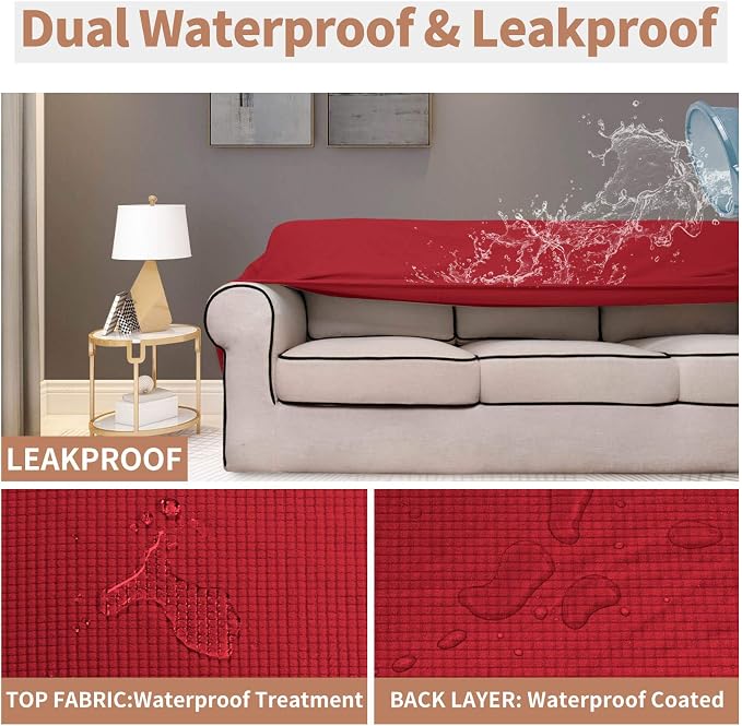 Easy-Going 100% Waterproof Couch Cover, 3 Cushion Oversized Sofa Cover | - Image 3