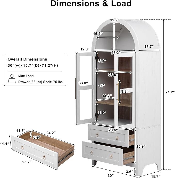 71" Arched Storage Cabinets - Image 2