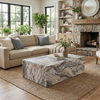 Coffee Table, Modern Faux Marble Living Room Table in Grey - Image 3