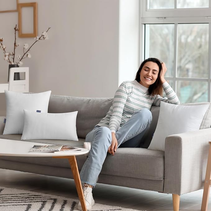 MIULEE Pillow Insert 22x32 Inch Decorative Rectangle Throw Pillow Inserts | - Image 7