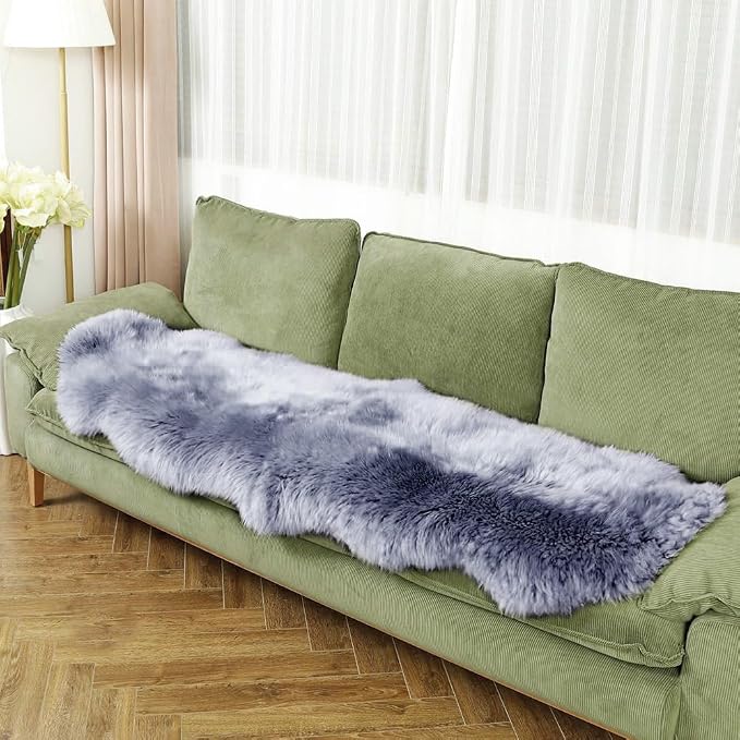 LLB Genuine Sheepskin Area Rug Wool Rug Fur Carpet Fluffy Shaggy Fur Rug - Image 2