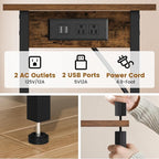 Asgolion Tall End Table with Charging Station, Skinny Nightstand with USB Ports - Image 5