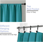 Simplebrand Ava Teal Short 36 Inches Blackout Curtain 2 Panels Set, Half Window - Image 4