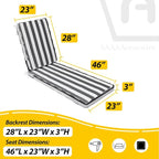 AAAAAcessories Outdoor Chaise Lounge Cushions, Fade-Resistant, Waterproof Patio - Image 5