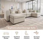 Guyii Velvet U-Shaped Sectional Sofa, Oversized 8-Seater Convertible Couch - Image 6