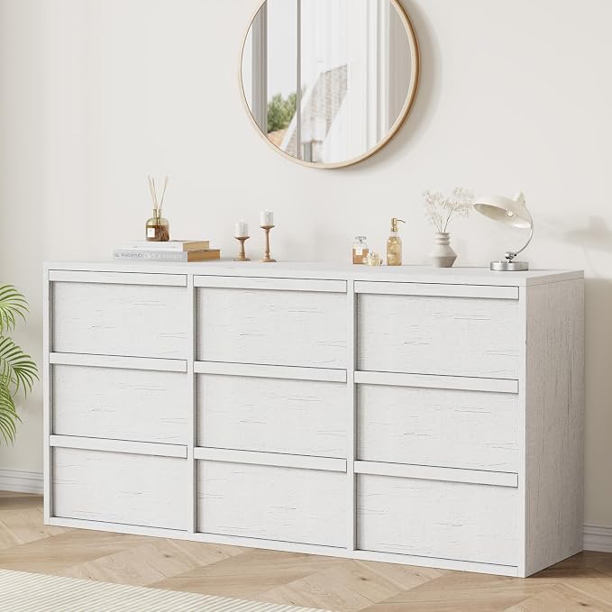 Garvee 9 Dresser for Bedroom, 58.7" Wide Dresser, Freestanding Horizontal Drawer by Garvee
