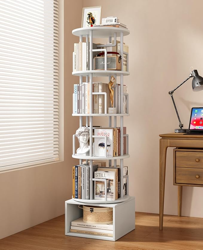 Kalrin 5 Tier Rotating Bookshelf by Kalrin