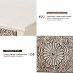 HOMPUS White Nightstand with Drawer & Storage, Fully-Assembled Flower Motif - Image 6