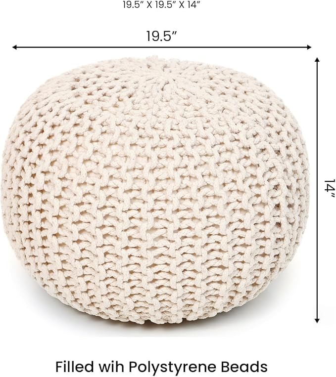 · REDEARTH · Round Pouf Ottoman - Image 3