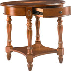 PADMA HOUSE Traditional Wood Oval End Table - Image 7