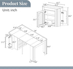 Extendable Dining Table with 3 Removable Middle Leaves, Mobile Rolling Island - Image 2
