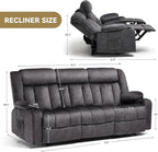 COMHOMA Manual Recliner Chair Set，Fabric Reclining Sofa Chair - Image 2