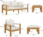 Christopher Knight Home Kayahs 3 Pieces Acacia Wood Furniture Set, Patio - Image 5