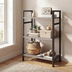DUMOS 3 Tiers Open Bookshelf, Classic Freestanding Tall Display Shelf, Sturdy - Image 2