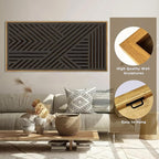 IARTTOP Extra Large Wood Black Wall Art 20x40 Inch Framed Abstract Geometric - Image 3
