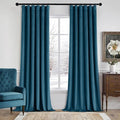 MIULEE Velvet Curtains 50W x 90L 2 Panels Peacock Blue Blackout Curtains | by MIULEE