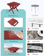 SERWALL Folding Adirondack Side Table, HDPE Small Outdoor Table, No Assembly - Image 7