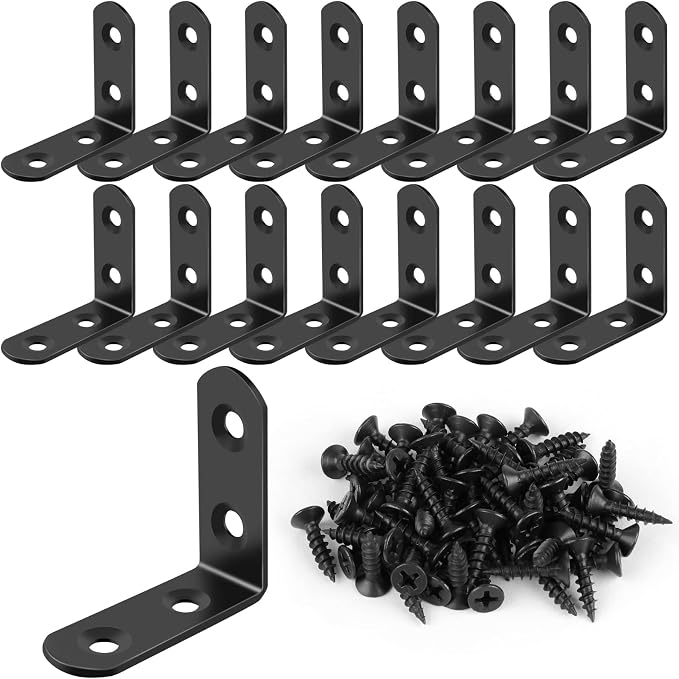 16 Pcs L Bracket Stainless Steel Corner Brace Sets, 90 Degree Right Angle - Image 8
