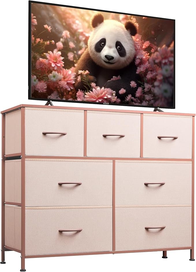 WLIVE 7 Drawer Dresser TV Stand, Entertainment Center, Media Console Table by WLIVE