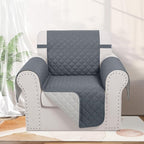 Reversible Recliner Chair Covers, Dark Blue/Grey | Chair Covers - Image 2