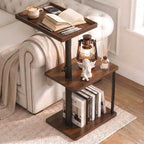 Faesun C Table End Table Adjustable Height, 360°Swivel TV Tray Table by Faesun