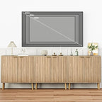 Vrullu Fluted Storage Cabinet, Free Standing Buffet, Wood Sideboard, Dining Room - Image 3