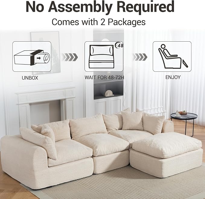 Modular Cloud Couch Sectional, Boneless Sofa - Image 7
