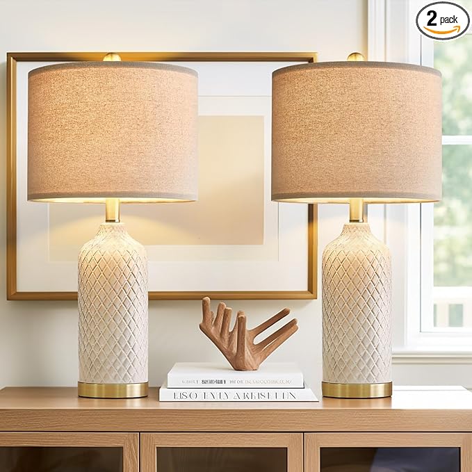 G-SAFAVA 24.25" Table Lamps Set of 2 Modern Ceramic Lamps by G-SAFAVA