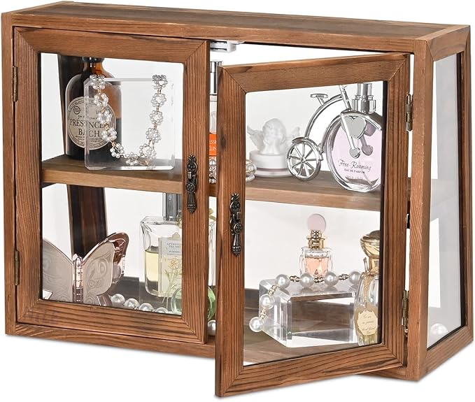 MOOCA Wood and Glass Display Case, Double Door by Mooca