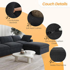 JACH 160.6" U-Shaped Sectional Couch, Modern Modular Convertible Sofa - Image 3