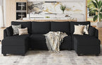 Huatean Home 114.17" Modular Sectional Sofa, 6 Seat Sectional Couches by huateanhome
