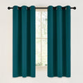 NICETOWN Teal Blackout Cafe Faux Silk Curtains by NICETOWN