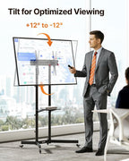 Heavy-Duty Rolling TV Stand for 32–85" Screens — Supports 187 lbs, Stable - Image 3