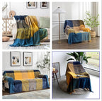 Bohemian Throw Blanket for Couch，Colorful Chenille Tassels Boho Woven Hippie - Image 3
