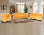 RARZOE Modern 2 Pieces Living Room Sofa Set, Contemporary Tufted Button Velvet - Image 3
