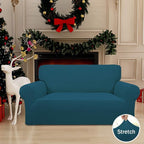 Easy-Going Stretch Loveseat Couch Covers Washable Peacock Blue | 1-Piece - Image 2