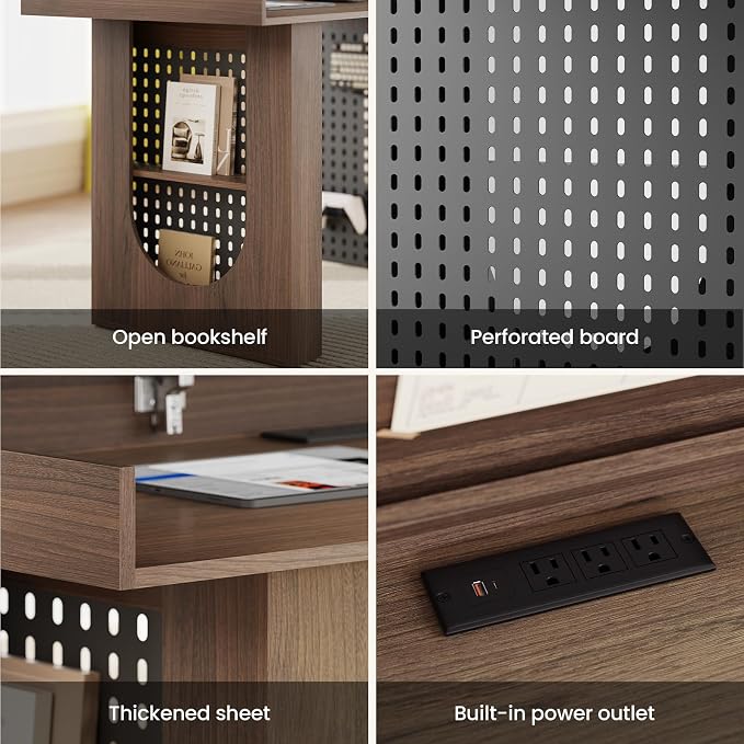 55" Convertible Computer Desk, 2-in-1 Flip-Top Desk & Dining Table - Image 4
